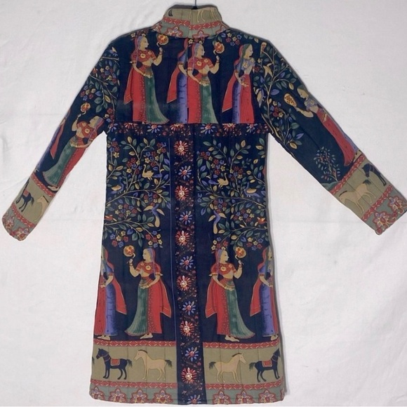 Ethnic Chinese QianBaiYi Indian Bohemian Indie Quilted Pattern Coat (Small) - Picture 6 of 16